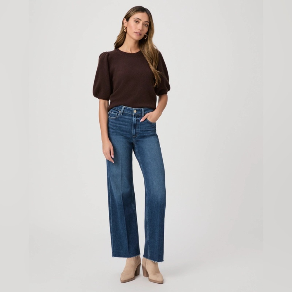 PAIGE Blue Wide-Leg Jeans - Picture 3 of 8